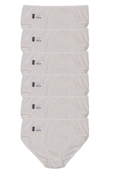 Zulu Ticaret Tutku--Women's Ecru (Light Skin Color) 6-Pack Lycra Bato Panties