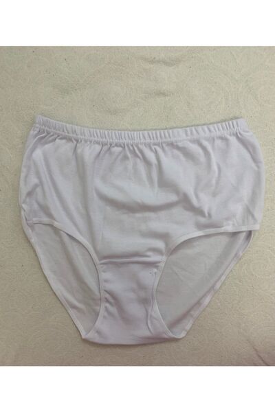 Zulu Ticaret Tutku-6 Pack Women's White Elastic Bato Cotton Lycra Panties
