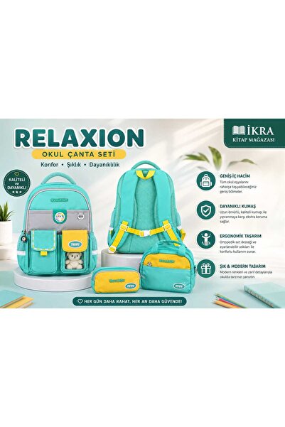 Relaxion 1811 3’lü Çocuk Okul Çanta Seti – Sırt Çantası, Beslenme Çantası ve ...