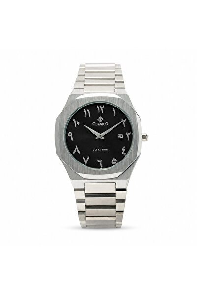 Clasico C1 AR Men’s Ultra-Thin Octagonal Stainless Steel Watch Arabic Edition...