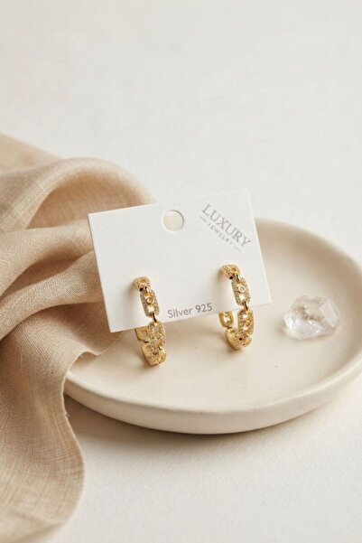 norsary Gold Color Zircon Stone Messika Model Hoop Women's Earrings