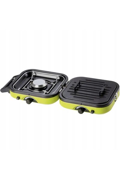 Solplant Aragaz camping, portabil, Meva, 2 in 1, doua arzatoare, cu plita, pe...