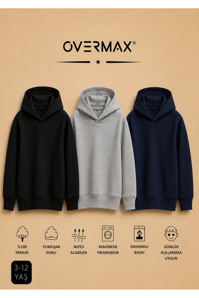 Çocuk 3'lü Sweatshirt Takımı – 3-12 Yaş