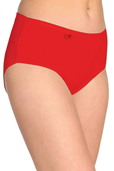 Zulu Ticaret Tutku-Women's High Waist Bato Thin Rubber Panties Red