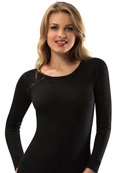 Zulu Ticaret Tutku-Elit Women's Thermal Undershirt Fit Fit Long Sleeve Black ...