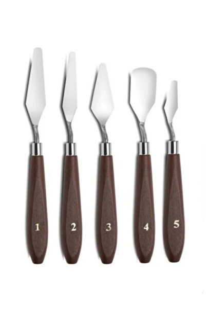 Generic Brand Metal Spatula Set Spatula Acrylic Oil Paint Hobby Work 5-Piece