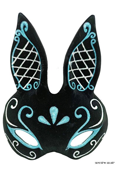 ZERO LAND Spt-Gld Black Color Blue White Glittery Black Suede Covered Rabbit ...