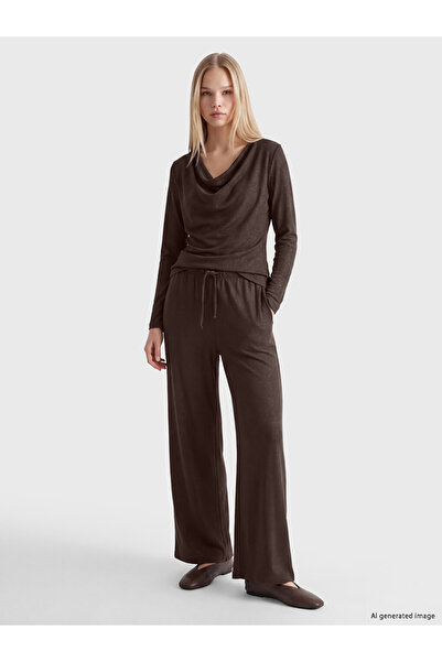 LC Waikiki Vizyon New Season Brown Wide Leg Women's Sweatpants