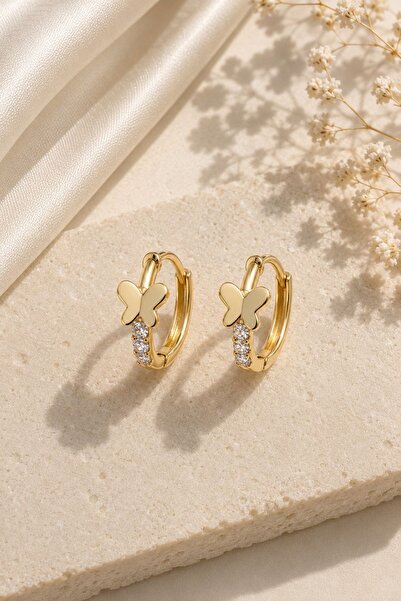 XUPING JEWELRY Stone Butterfly Hoop Earrings