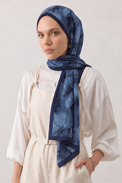 BONASERA EŞARP Women's Stylish French Silk Shawl 75X185 cm