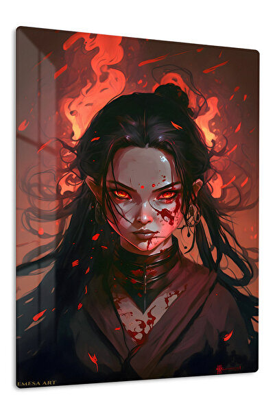 Emesa Art Dark Anime Warrior Anime Metal Wall Art