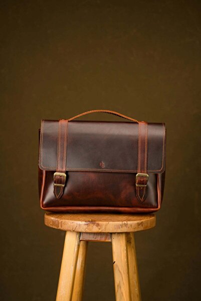 Semender Leather Goods Hakiki Deri Unisex Postacı ve Evrak Çantası Sırt Çanta...