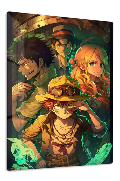 Emesa Art Monkey D. Luffy & Crew Anime Metal Wall Art