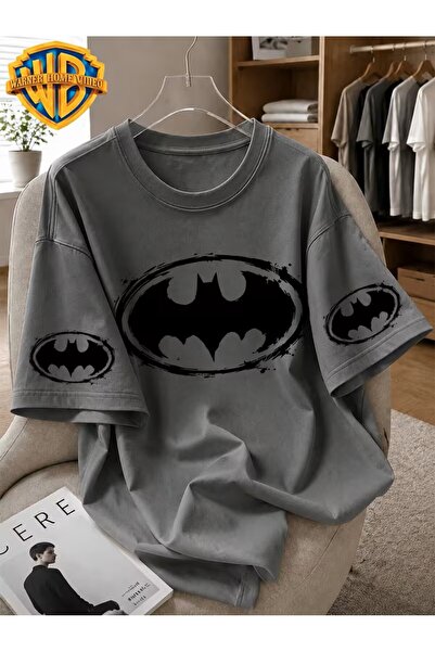 yombaa Batman Graffiti Printed Men's Short Sleeve T-Shirt with American Retro...