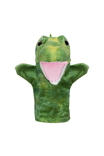 OEM Figurina din Plus Dinozaur Verde pentru Teatru de Papusi 28cm, 28 cm – te...