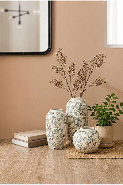 Generic Decorative Vases Set of 3 for Flowers and Plants Stylish Modern Design
