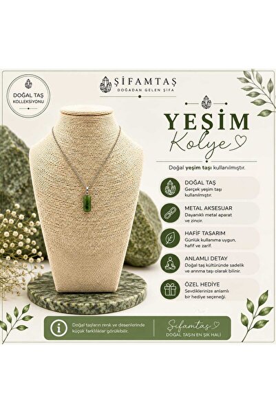 ŞİFAMTAŞ Yeşim Doğal Taş Kolye Ucu