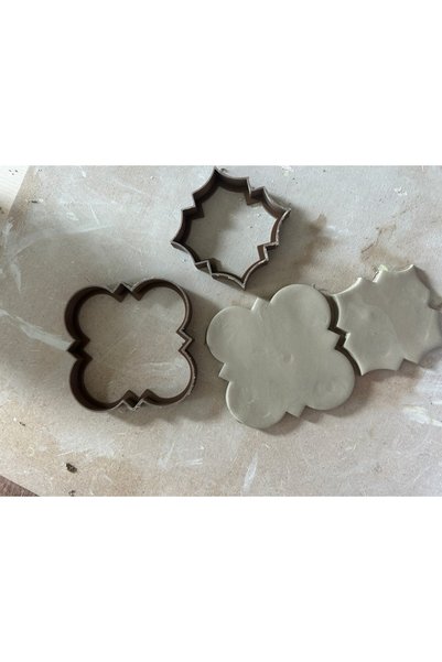 Craftelle Modern Moroccan Motif 2-Piece Ceramic and Dough Shaping Mold Set