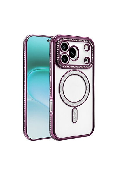 Nezih Case Huawei Honor 600 Pro Uyumlu Taşlı Magsafe Şarj Özellikli Kamera Ko...