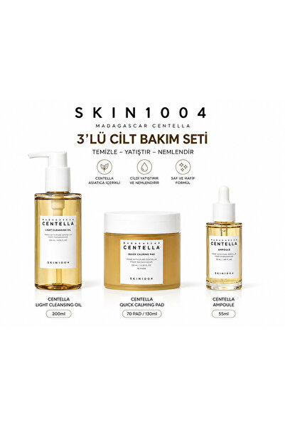 Skin1004 Madagascar Centella 3'lü Cilt Bakım Seti - Temizleme Yağı (200 ml ) ...