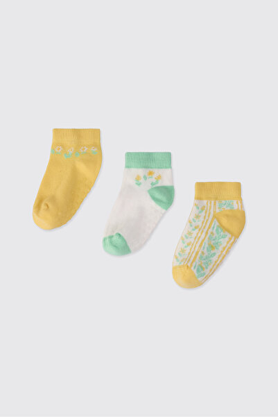 Panço Baby Girl 3-Piece Booties Socks