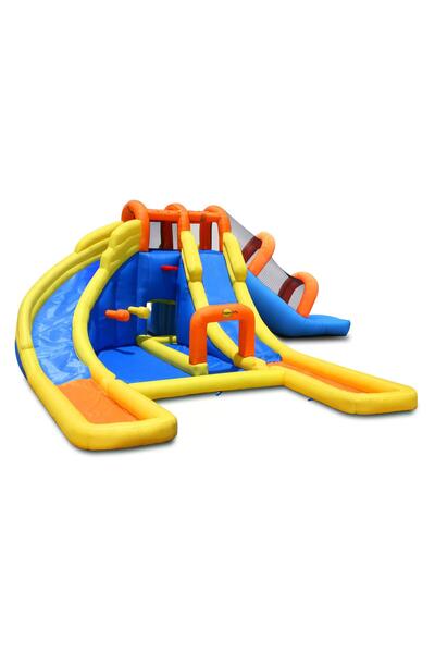 Happy Hop Şişme Süper Aqua Oyun Parkı Islak ve Kuru Su Kaydırağı