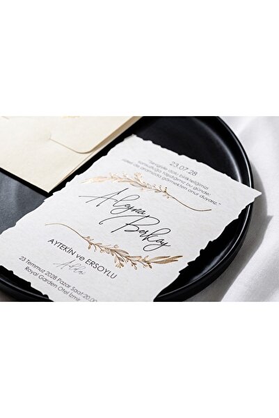 TABLOZADEE DAVETİYE Düğün Davetiyesi / Nişan Davetiyesi / Nikah Davetiyesi / (50 Adet) Baskı Hariç Davetiye TD10635