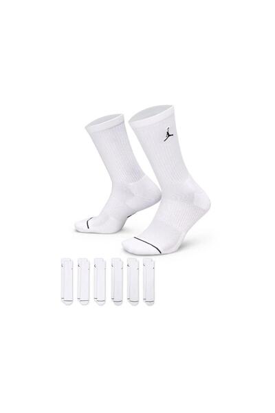 Nike Jordan Everyday Cush Poly Crew (6 Çift) Beyaz Çorap