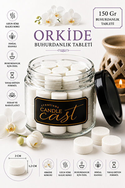 Orkide Kokulu Buhurdanlık Koku Tableti – Kokulu Wax Melt Aromaterapi Esans Tableti 150 Gr