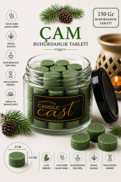 CandleCastCreation Çam Kokulu Buhurdanlık Koku Tableti – Kokulu Wax Melt Arom...