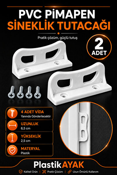 PlastikAyak Pimapen PVC Pencere Kapı Sineklik Kolu Plastik L Tipi Tutucu Tuta...