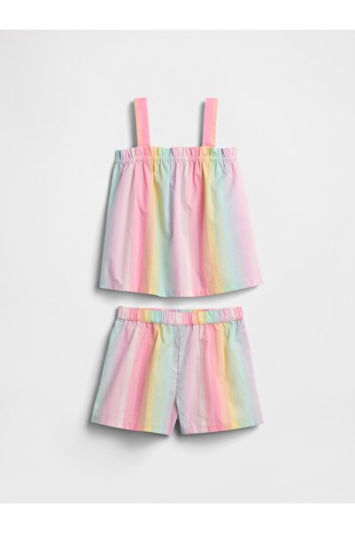 GAP Kız Bebek Çok Renkli Poplin Two-Piece Outfit Set