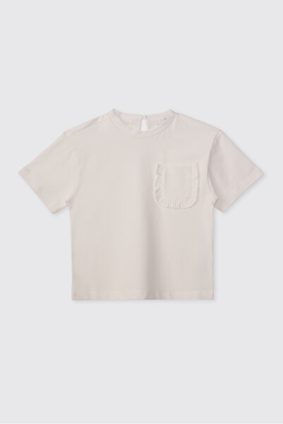 Panço Baby Girl Short Sleeve Ecru T-Shirt