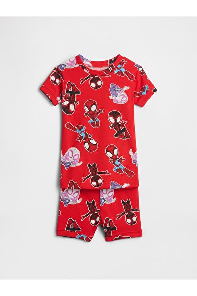 GAP Bebek Kırmızı Marvel Spider-Man %100 Organik Pamuk Pijama Takımı