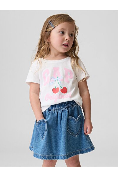 GAP Kız Bebek Beyaz Logo T-Shirt