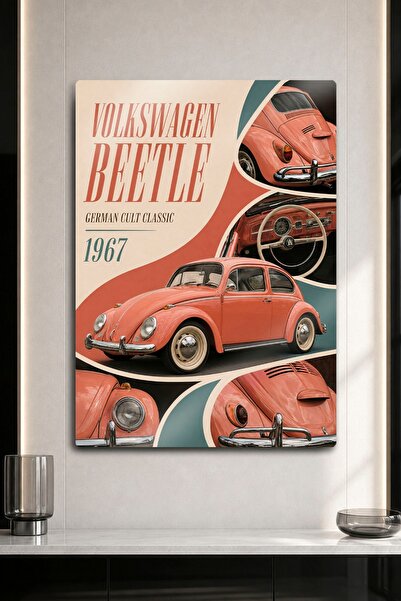 DekorHane Μεταλλική Πινακίδα - Volkswagen Beetle 1967 Σολόμος Βόλβος Χελώνα Ν...