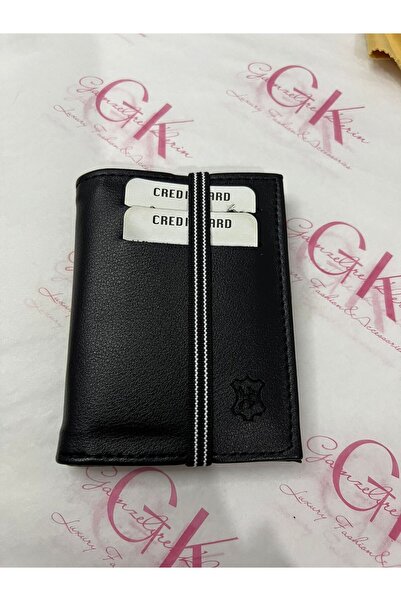 GK LUXURY & FASHION Men's Black Leather Wallet Multi-Compartment Card Holder ...