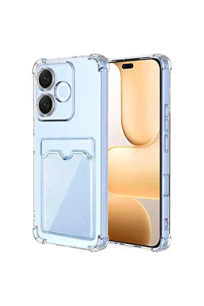 CaseOnn Honor 600 Lite 5G ile Uyumlu Kılıf Airbag Kristal Kartlık Bölmeli Sil...