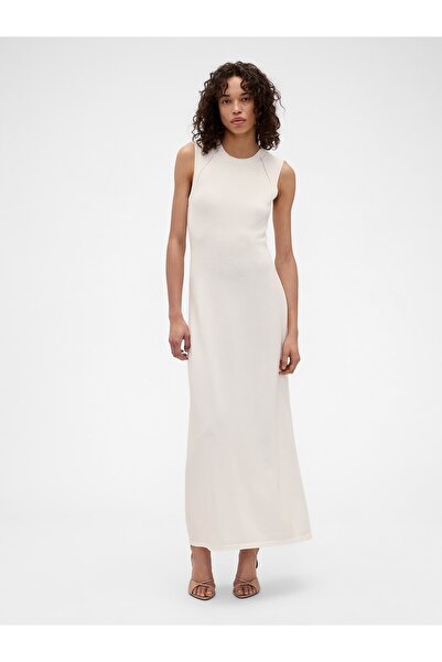 GAP Kadın Beyaz × Victoria Beckham Triko Maxi Elbise