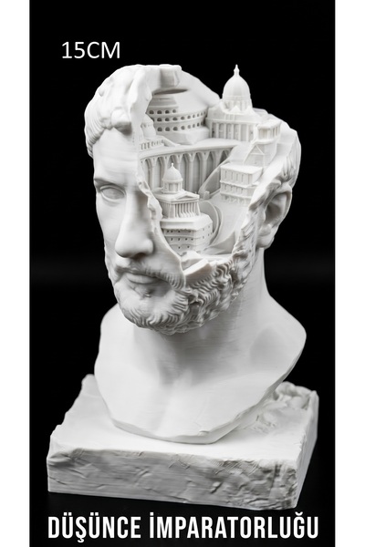 uAmor Düşünce İmparatorluğu: Marcus Aurelius & Antik Roma Tasarım Büstü (15CM...