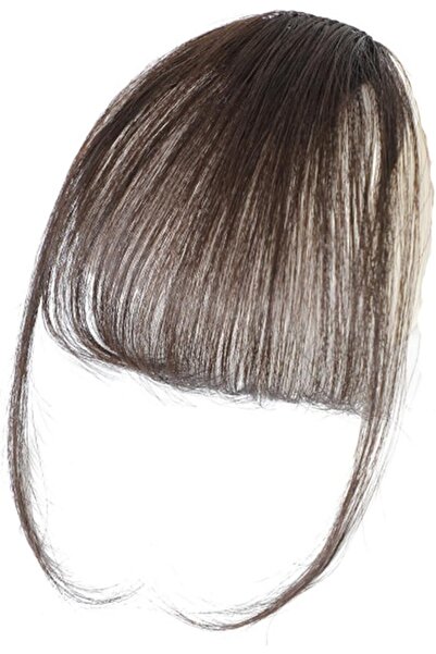 Arabest Air Bangs Wig Piece with Sideburns,Brown Human Hair Clip-In Curved Ba...