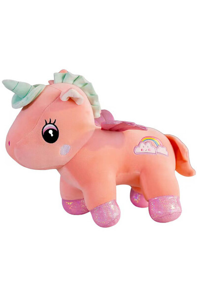 NO BRAND Unicorn de pluș cu curcubeu brodat 25 cm, 4 culori - Verde