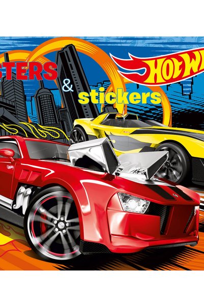 HOT WHEELS Album mare de colorat cu stickere 32 pagini, 2 modele Mașini