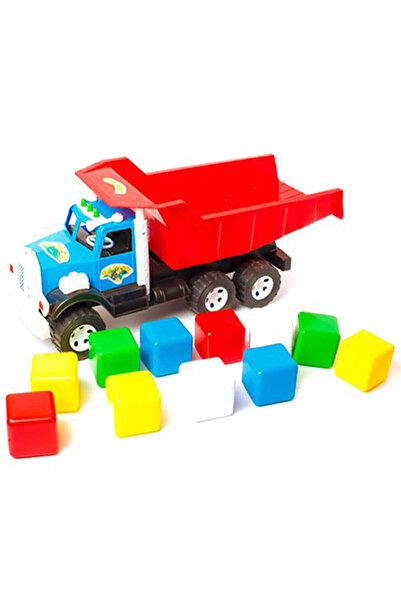 Bamsic Camion de jucărie cu cuburi, 3 culori, 52 cm