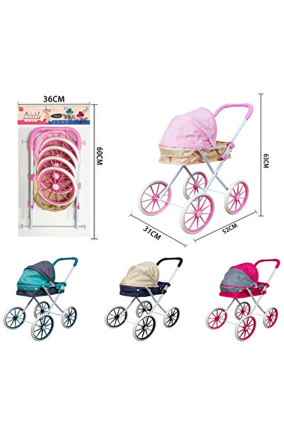 NO BRAND Cărucior metalic de iarnă pentru păpuși cu roți mari 63 cm, 4 culori...
