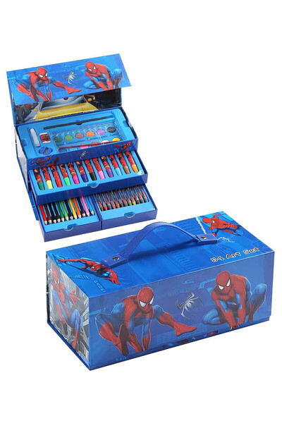 SPIDERMAN Set de desen pentru copii în valiză cu 3 etaje
