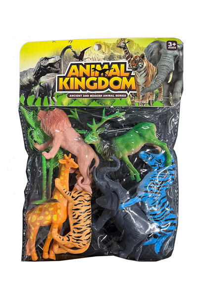 NO BRAND Set figurine animale africane cu girafă, 6 bucăți