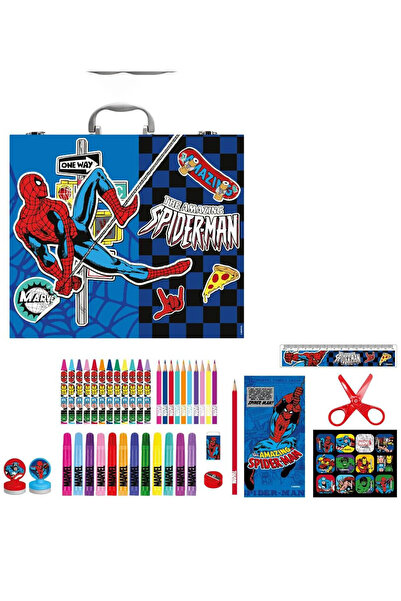 SPIDERMAN Set de desen în valiză cu mâner metalic