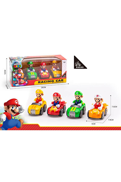 Super mario Set 4 mașinuțe pentru copii, în cutie