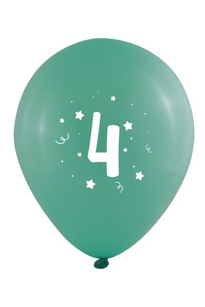 GLOBOS Baloane 10 buc. 12" - 30 cm, imprimeu cifra 4